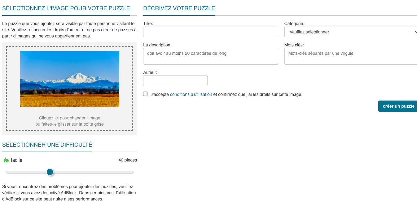 Créer un puzzle