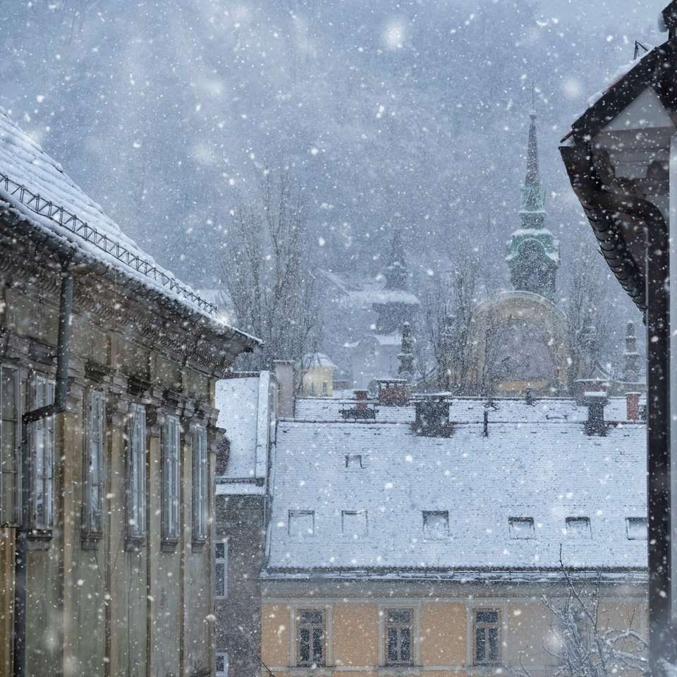 Χιόνι στη Λιουμπλιάνα συρόμενο παζλ online