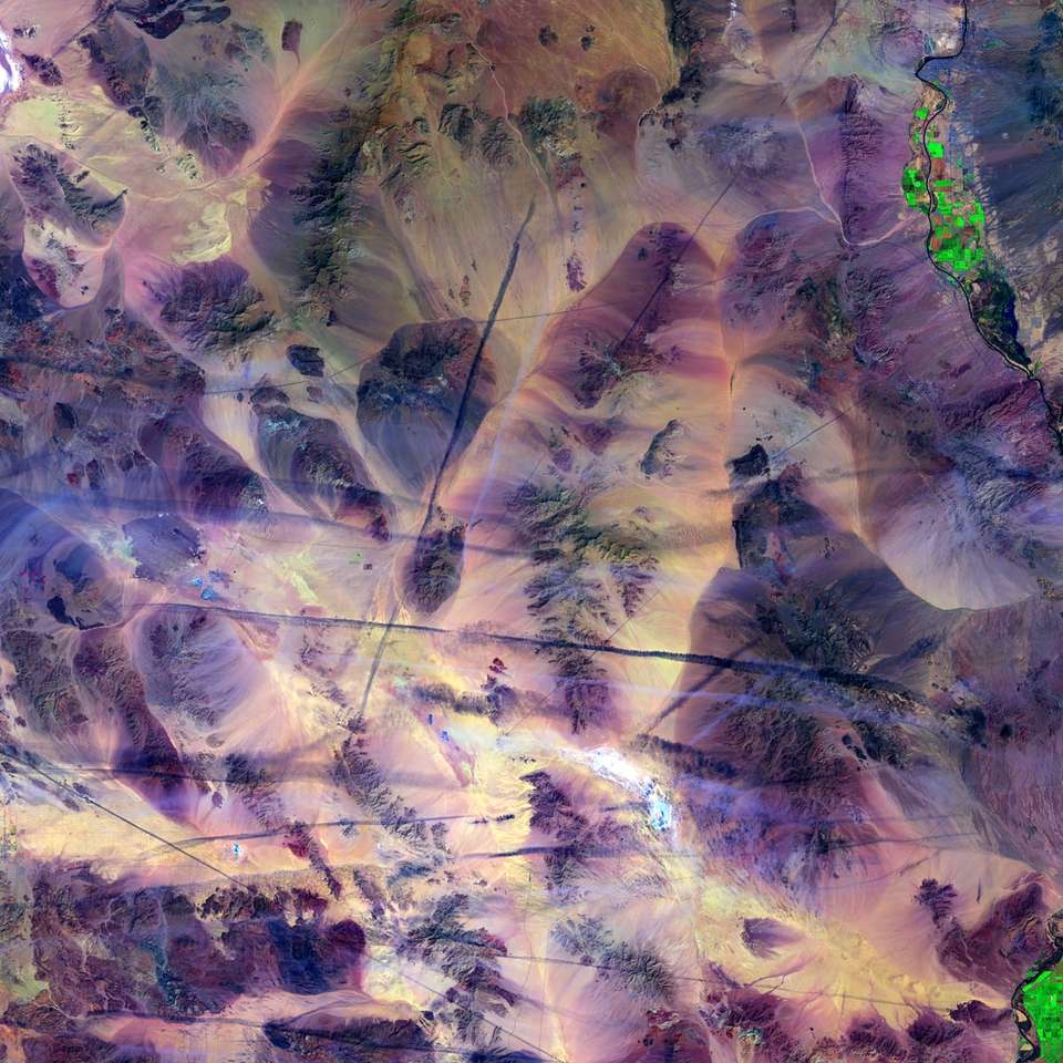 pictură abstractă verde și violet puzzle online