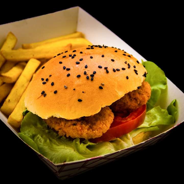 hamburger en frietjes schuifpuzzel online