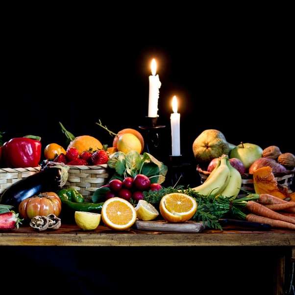 composición de frutas y verduras puzzle deslizante online