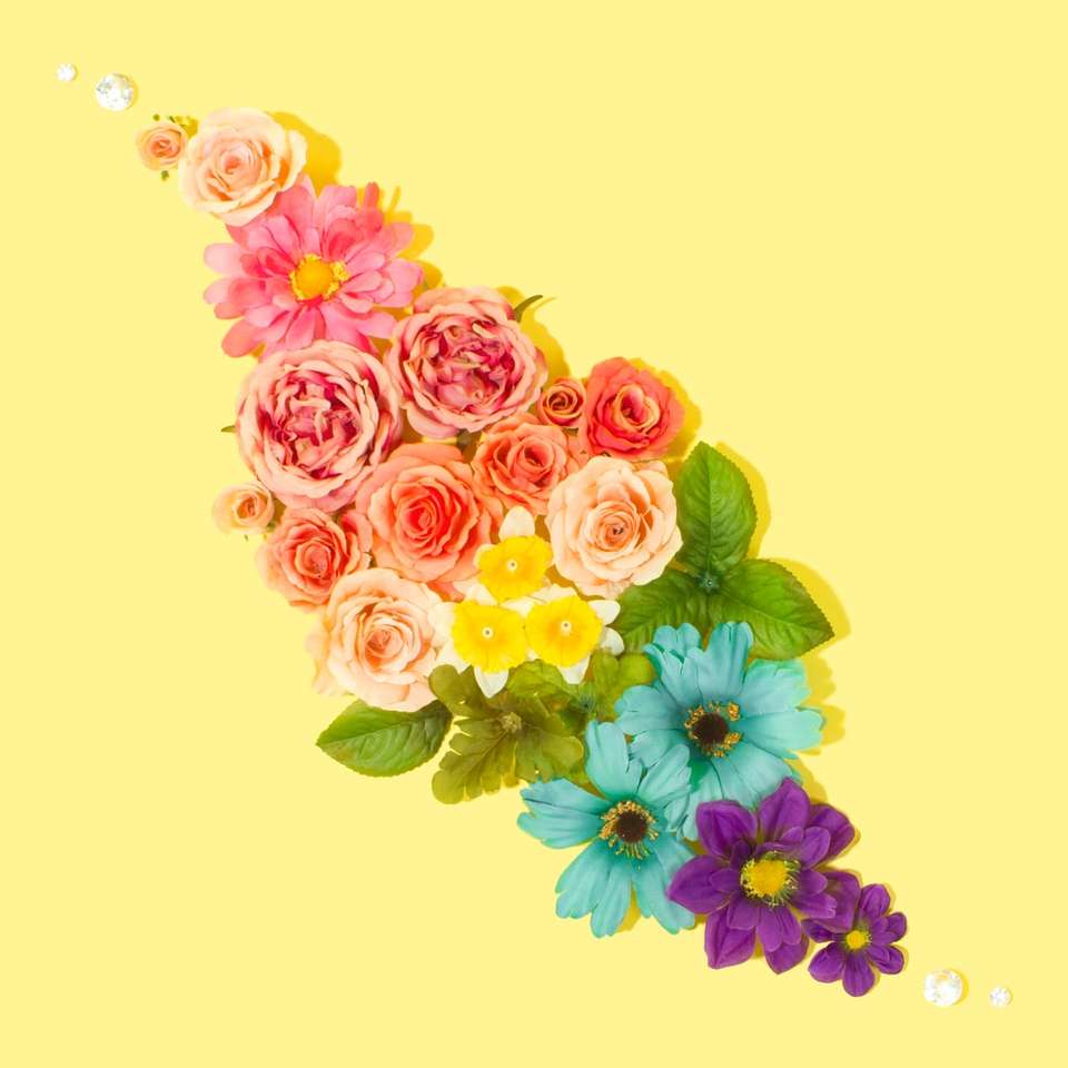 Flori curcubeu puzzle online