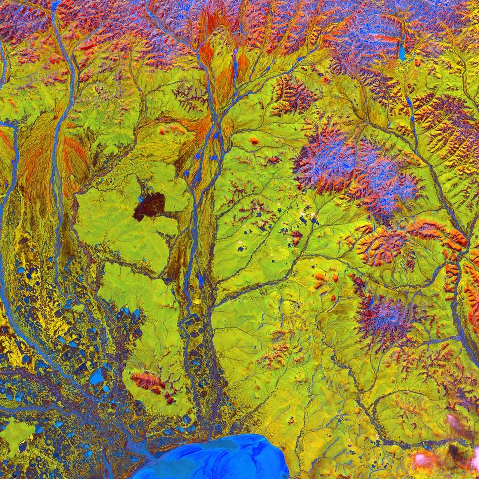 macrofotografia di arte astratta gialla e multicolore puzzle scorrevole online