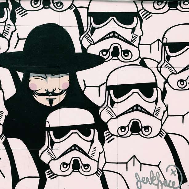 Storm trooper straatkunst schuifpuzzel online