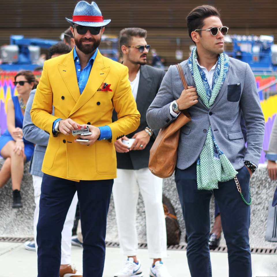 two man wearing yellow and grey suit jacket sliding puzzle online
