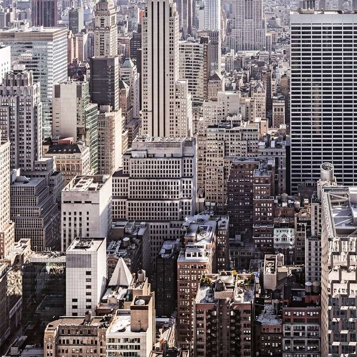 fotografía de alto ángulo del horizonte de la ciudad rompecabezas en línea