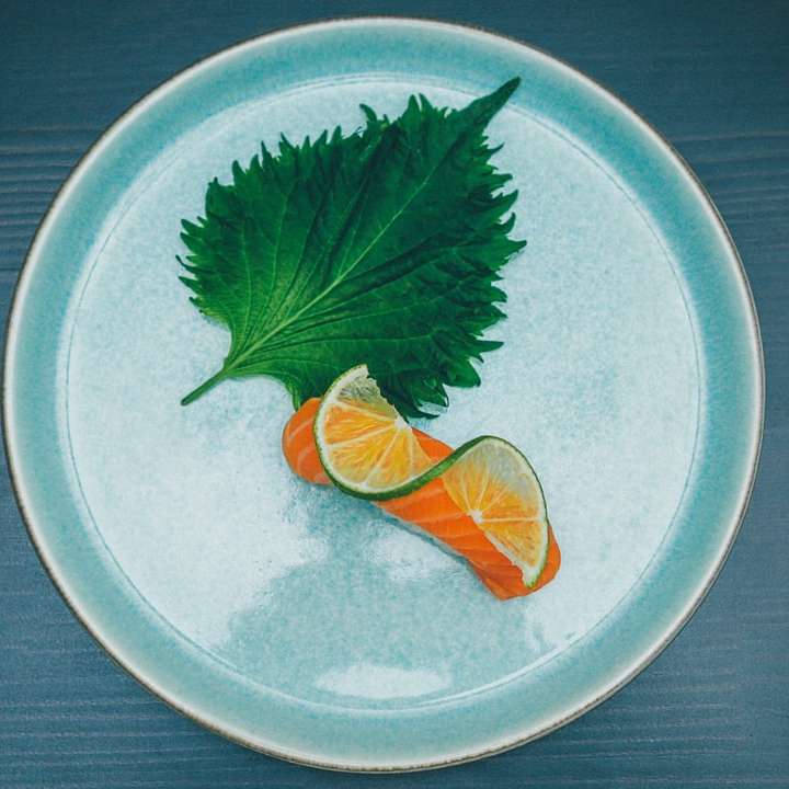 salmon sushi on plate sliding puzzle online