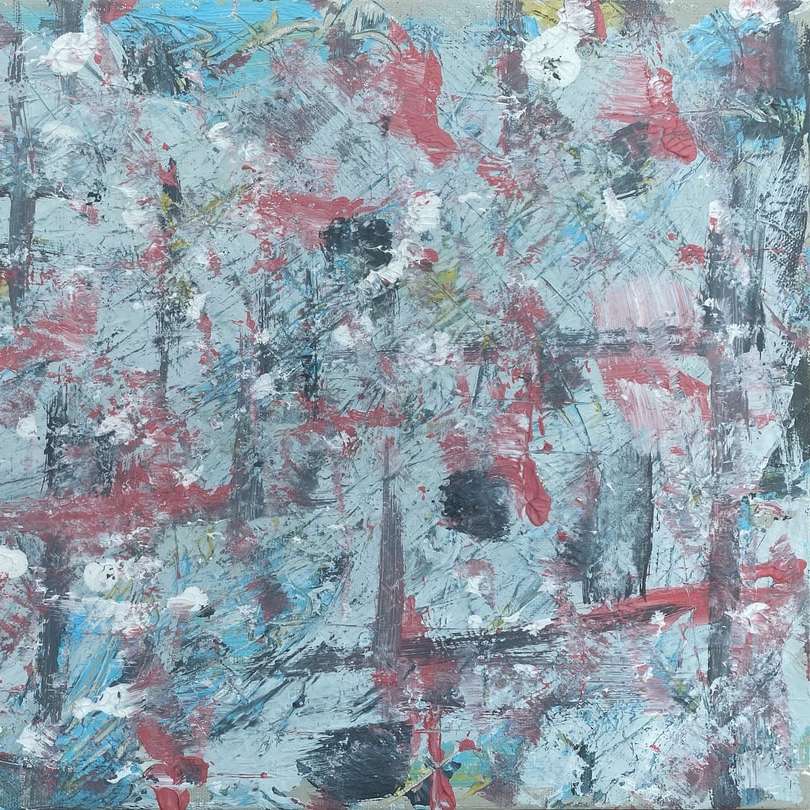 rood en wit abstract schilderij schuifpuzzel online