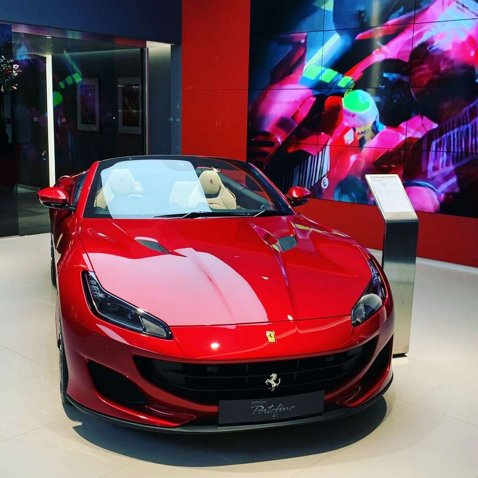 Piros autó, Ferrari csúszó puzzle online