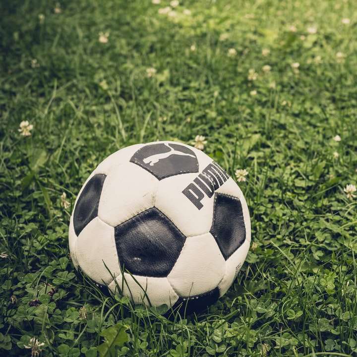 бяла и черна футболна топка Puma онлайн пъзел