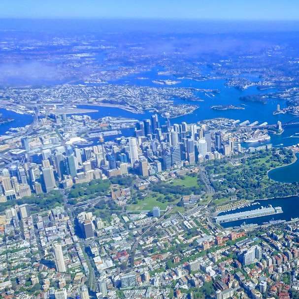 Sydney CBD ochtend vanuit de lucht schuifpuzzel online