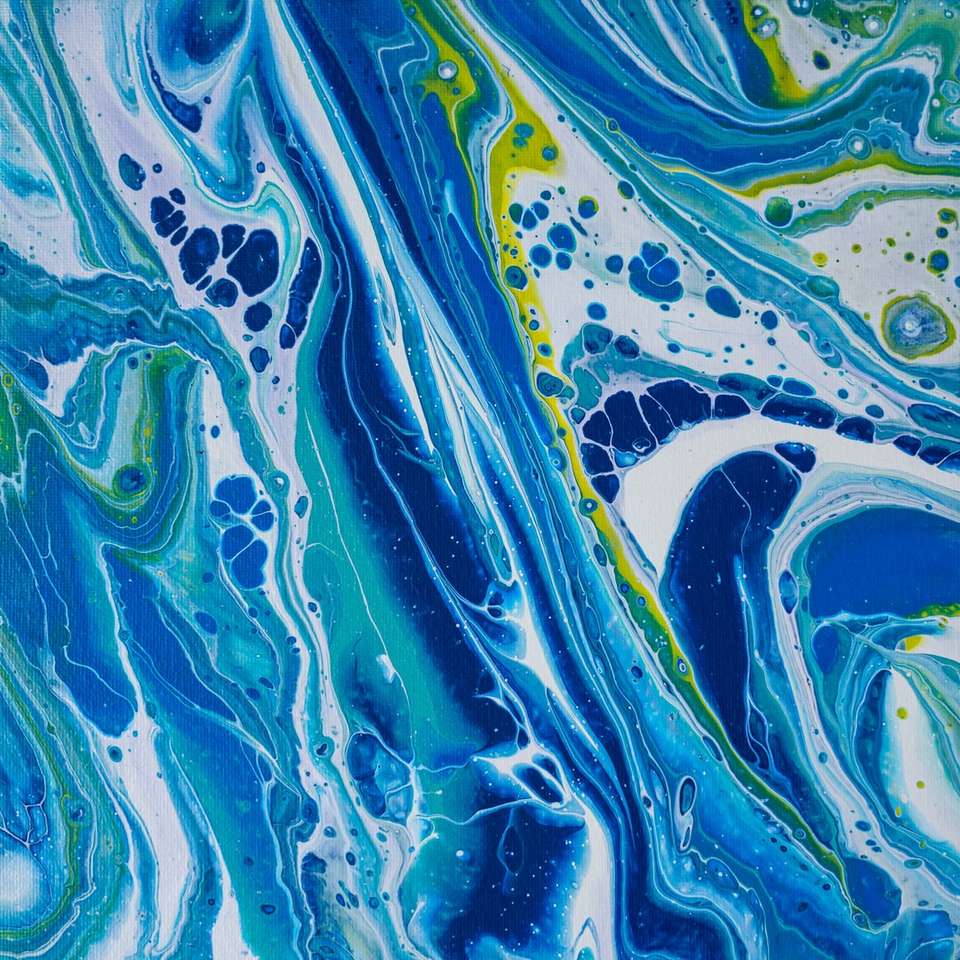 pictură abstractă maro albastru și negru alunecare puzzle online