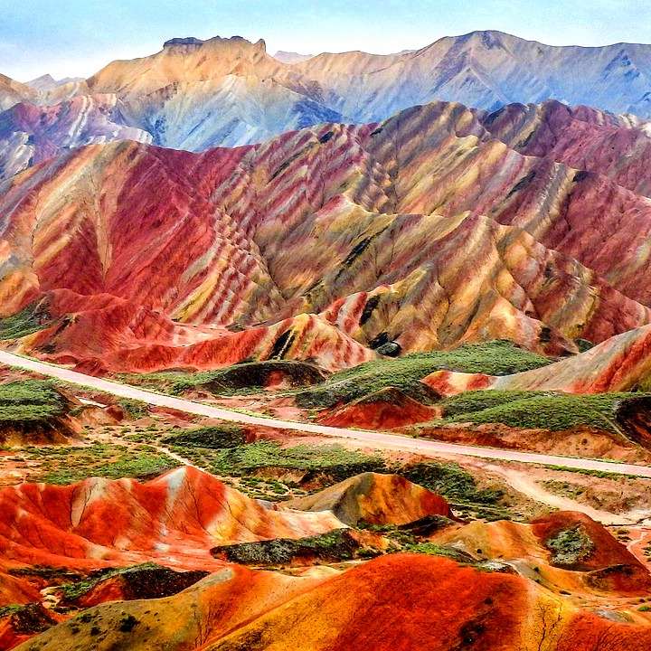 rainbow mountains in china sliding puzzle online