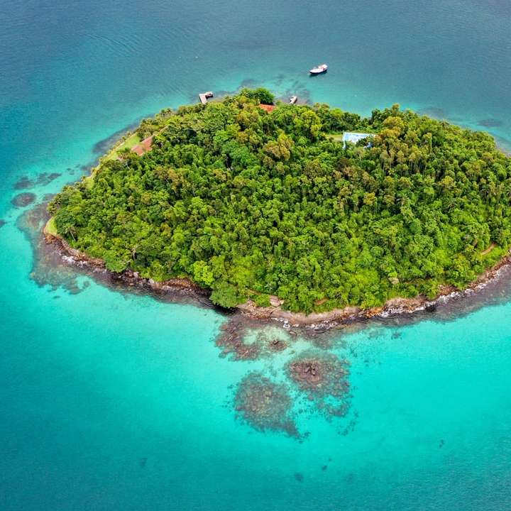 luchtfoto groen eiland online puzzel