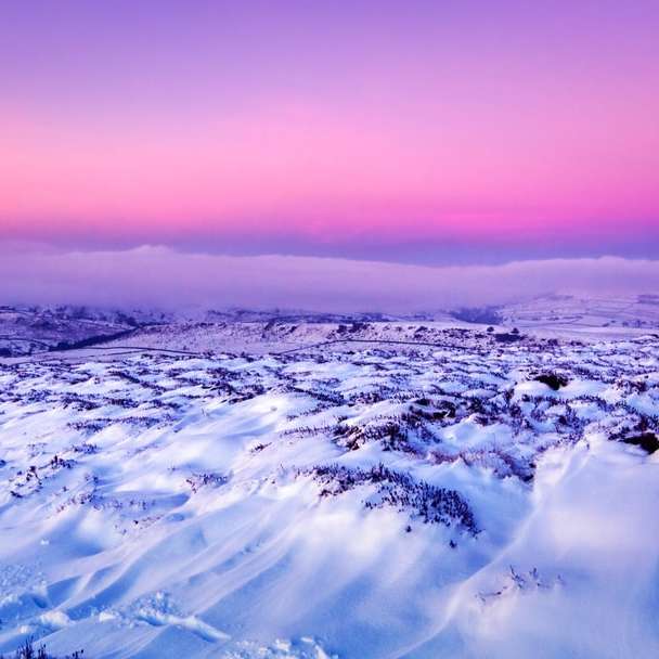 Nieve, paisaje, crepúsculo rompecabezas en línea