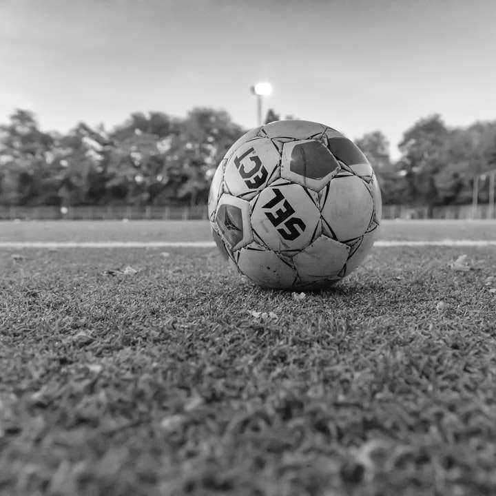 Bola em um campo de futebol. puzzle deslizante online