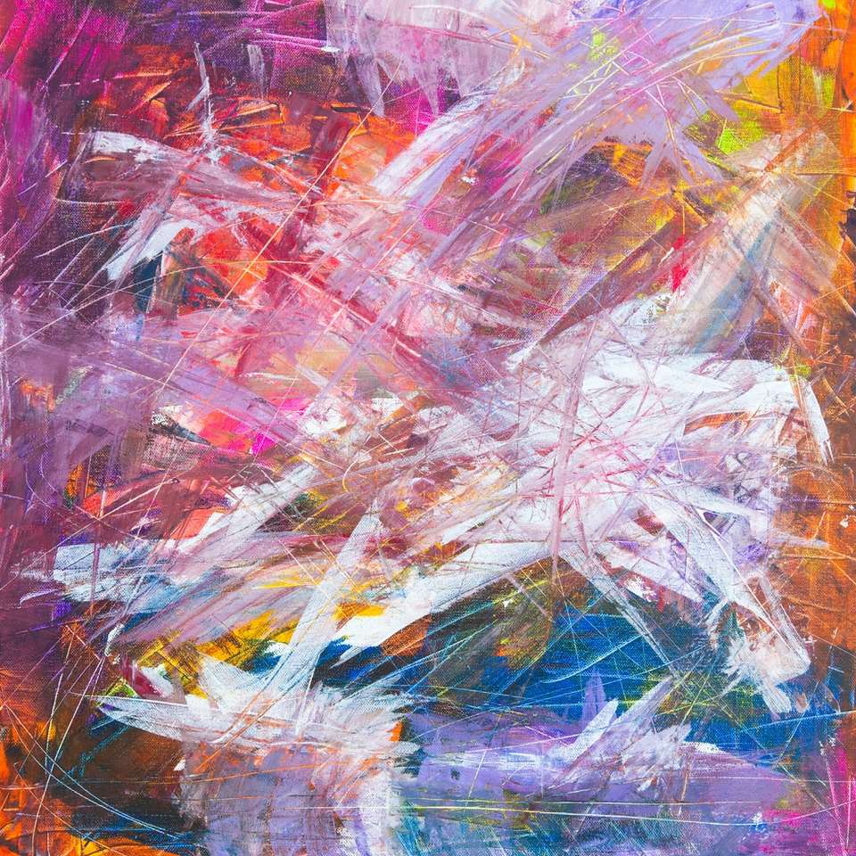 pictură abstractă zgârietură multicoloră alunecare puzzle online
