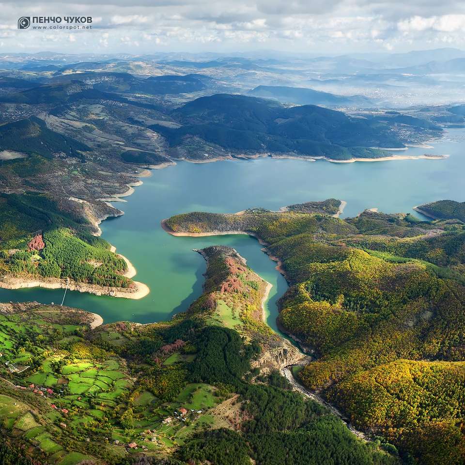 fotografie panoramică a unui baraj alunecare puzzle online