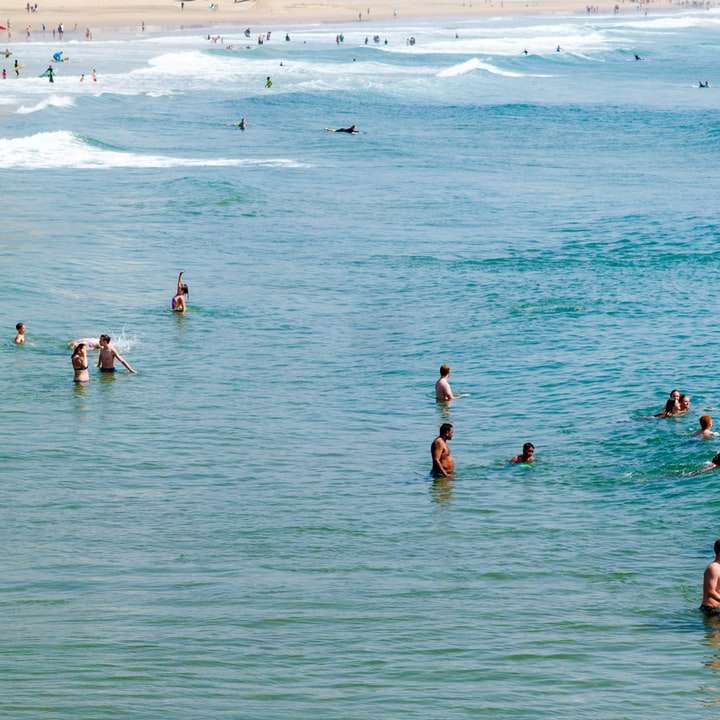 mensen zwemmen op de oceaan schuifpuzzel online