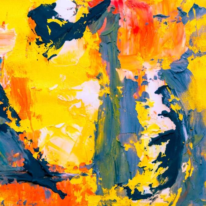 pictură abstractă galbenă roșie și neagră alunecare puzzle online