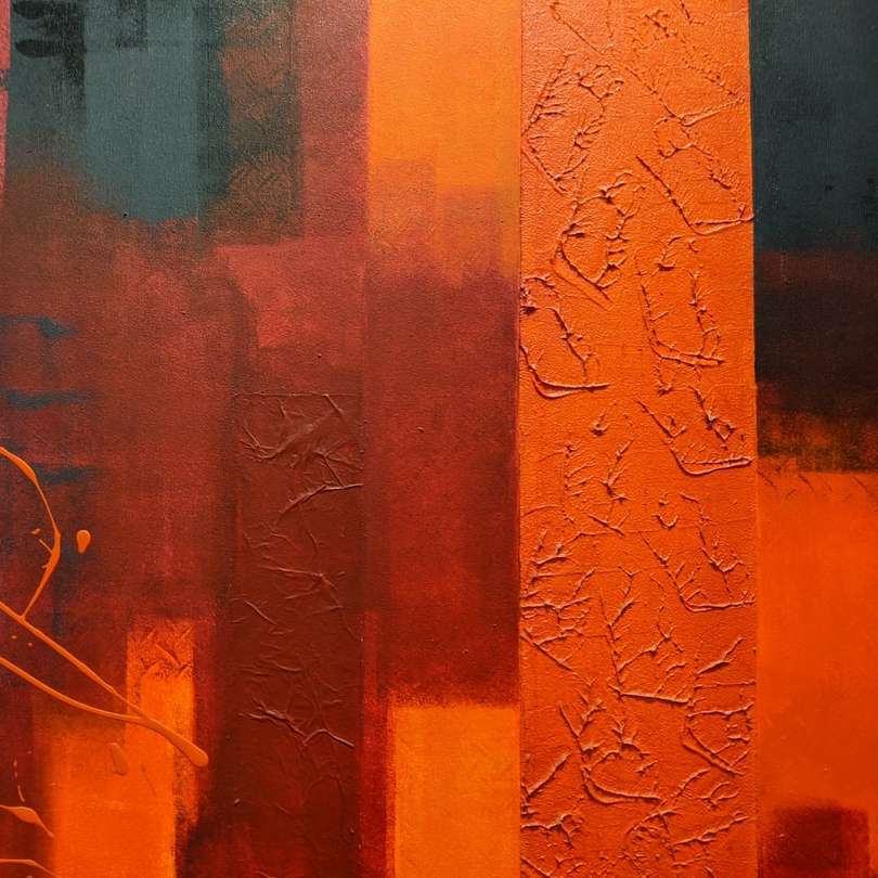 pintura abstrata vermelha e marrom puzzle online