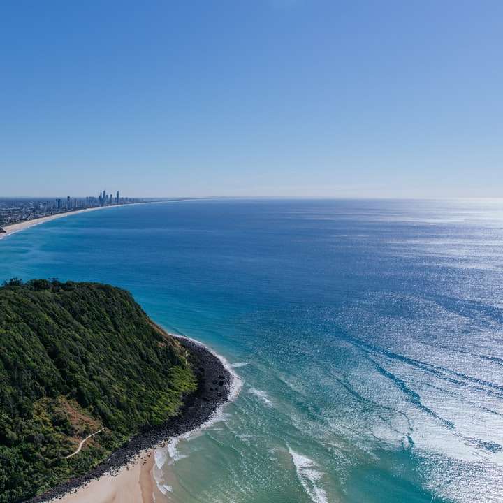 Aerial over Burleigh Headland online puzzle