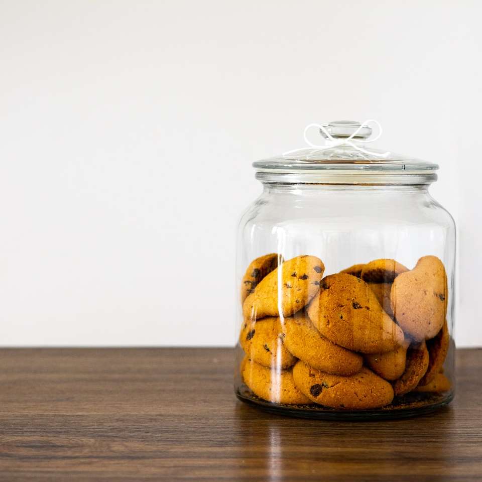 brown cookies in clear glass jar online puzzle
