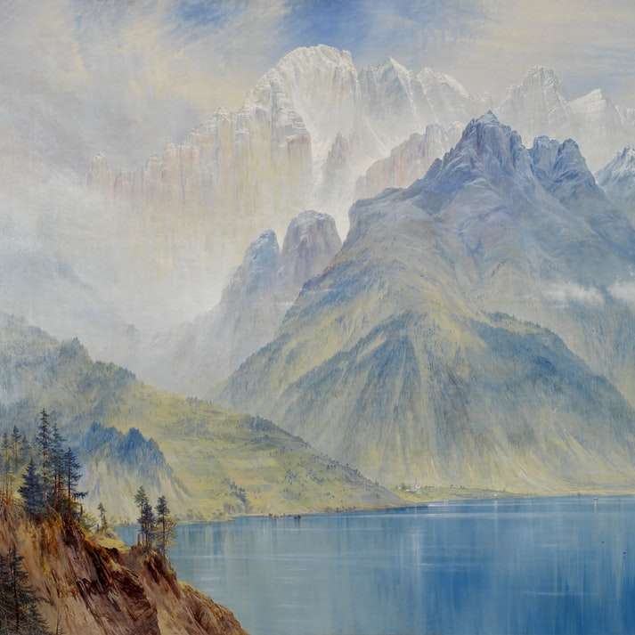 lac lângă munte în timpul zilei alunecare puzzle online