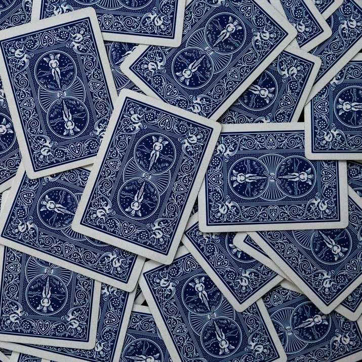 niebiesko-biała kwiecista tkanina puzzle online