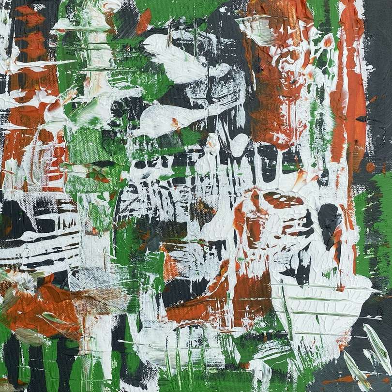 pictură abstractă albă roșie și verde alunecare puzzle online