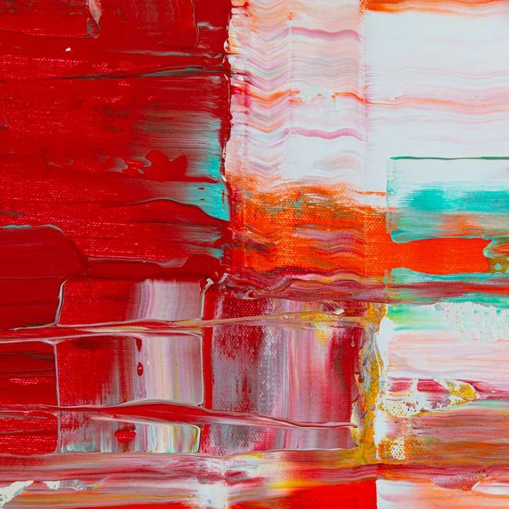 червоний і зелений абстрактний живопис онлайн пазл