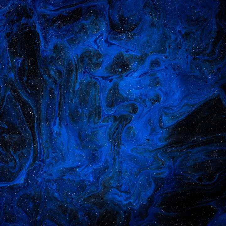 blå abstrakt konstverk glidande pussel online