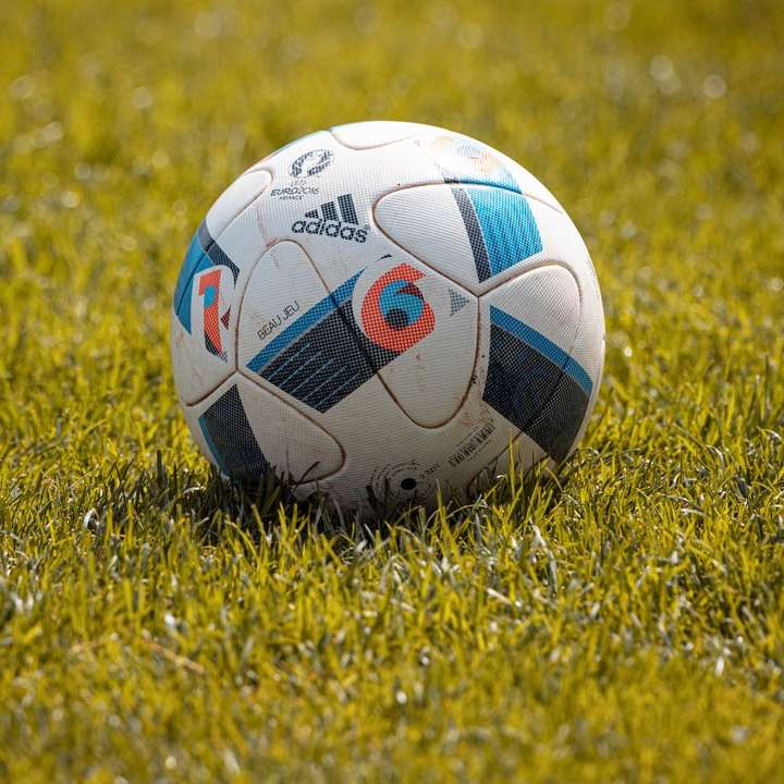 緑の芝生のフィールドに白と黒のサッカーボール オンラインパズル