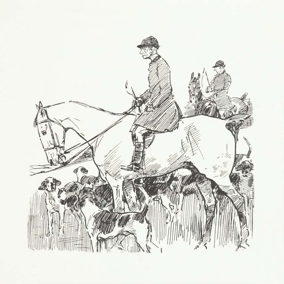 hombre montando a caballo ilustración puzzle deslizante online