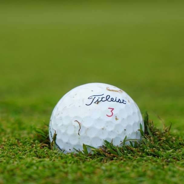 biała piłka golfowa na polu zielonej trawie w ciągu dnia puzzle przesuwne online