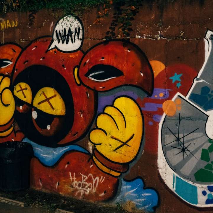 графити на жълти и черни котки онлайн пъзел