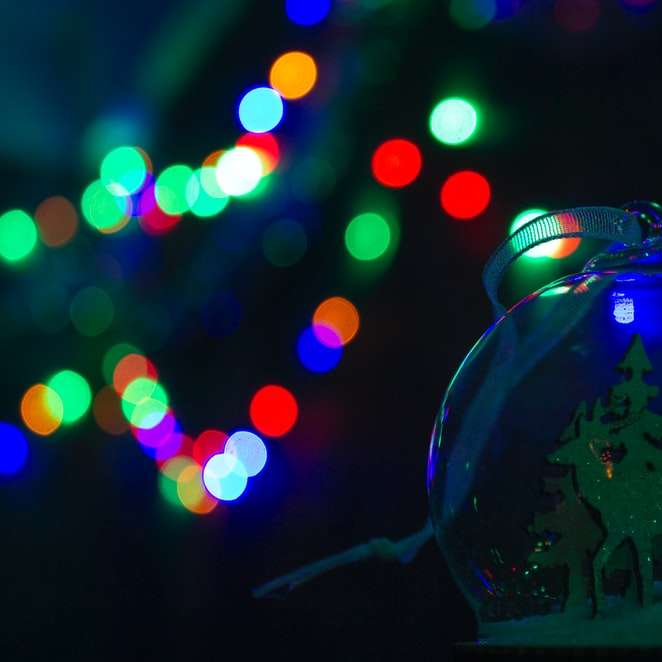 blå och vit julgranskulor glidande pussel online