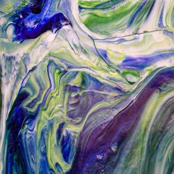 pictura abstracta verde si neagra puzzle online