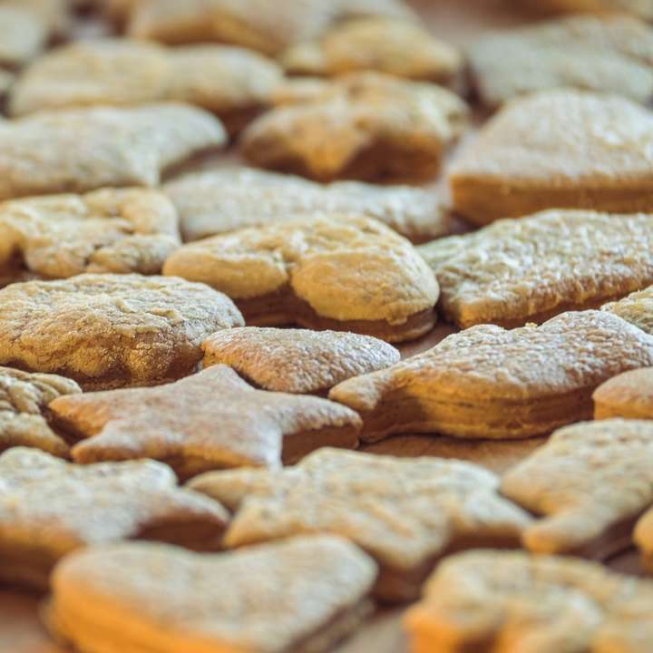 brown and white cookies in tilt shift lens online puzzle