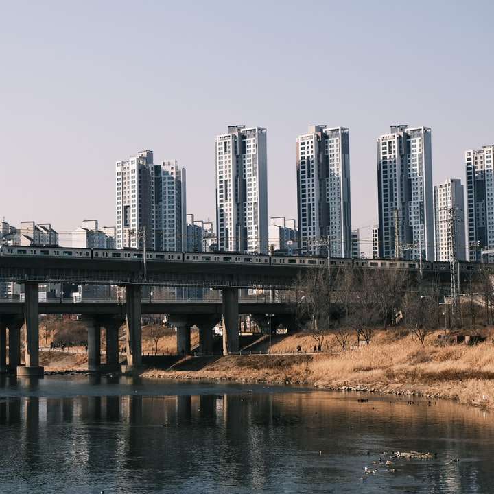 υδάτινο σώμα κοντά σε κτίρια γέφυρας και πόλης κατά τη διάρκεια της ημέρας συρόμενο παζλ online
