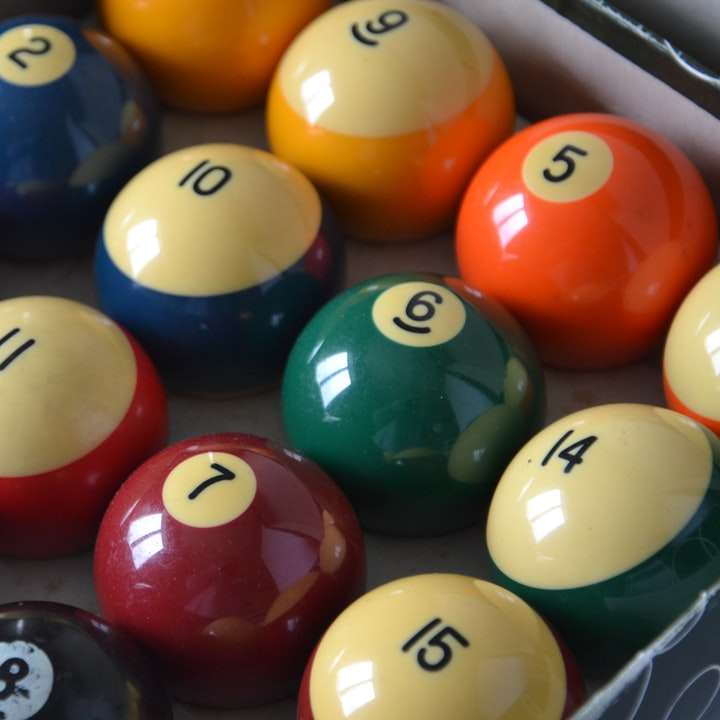 billiard balls on blue surface sliding puzzle online