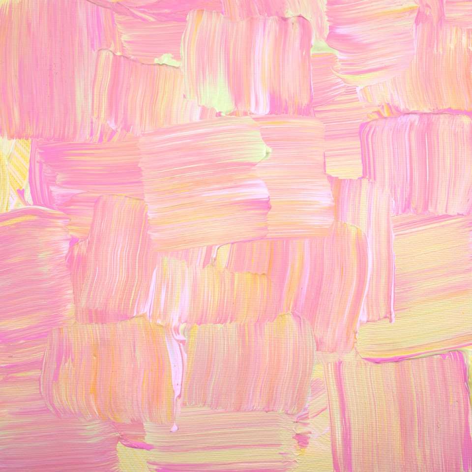 roze en groen abstract schilderij online puzzel
