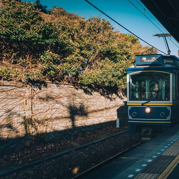 tren alb și negru pe șinele de cale ferată în timpul zilei alunecare puzzle online