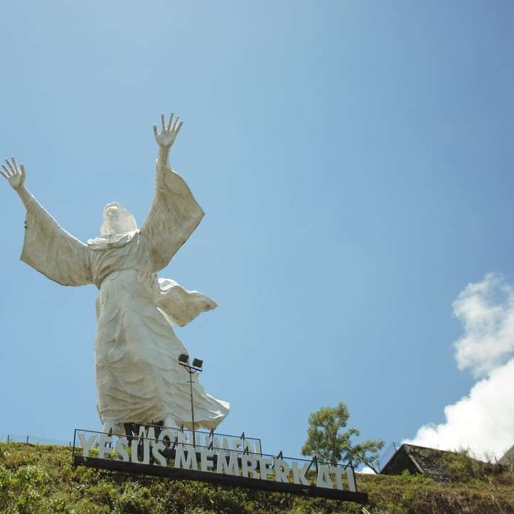 wit standbeeld van engel overdag schuifpuzzel online