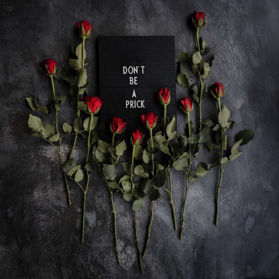 czerwone róże na czarnej tkaninie puzzle online