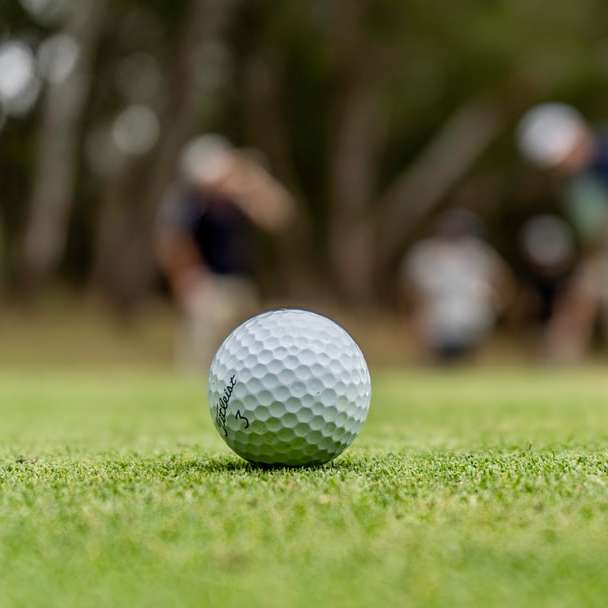 λευκή μπάλα γκολφ στο πράσινο γρασίδι πεδίο κατά τη διάρκεια της ημέρας συρόμενο παζλ online
