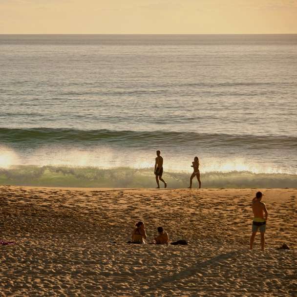 άτομα στην παραλία κατά τη διάρκεια της ημέρας online παζλ