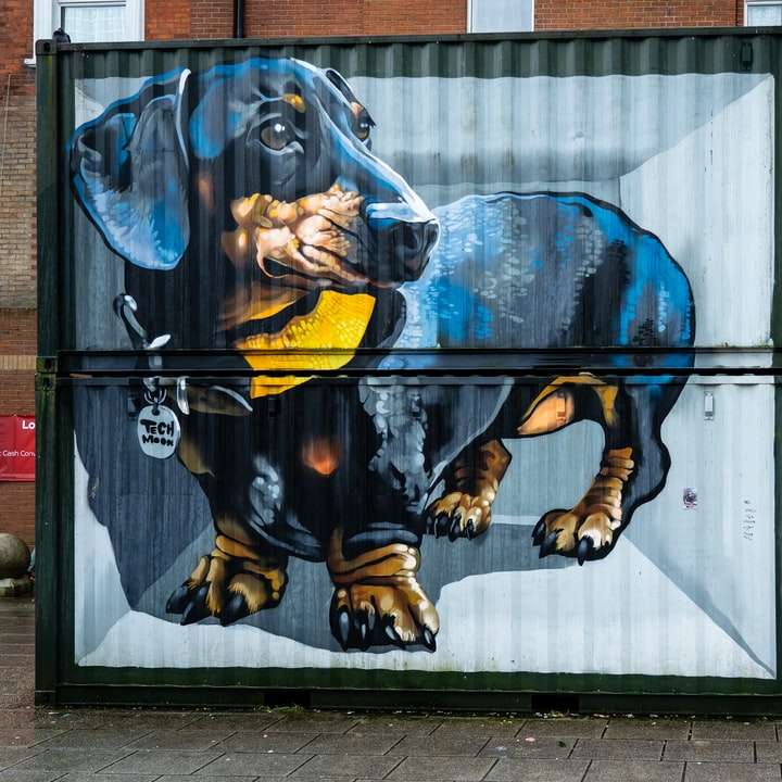 man i gul jacka och svarta byxgraffiti Pussel online