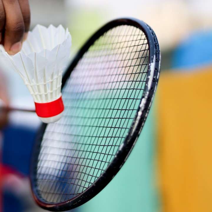 Человек, держащий черно-белую теннисную ракетку онлайн-пазл