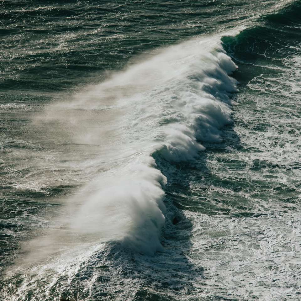 onde dell'oceano che si infrangono sulla riva durante il giorno puzzle scorrevole online